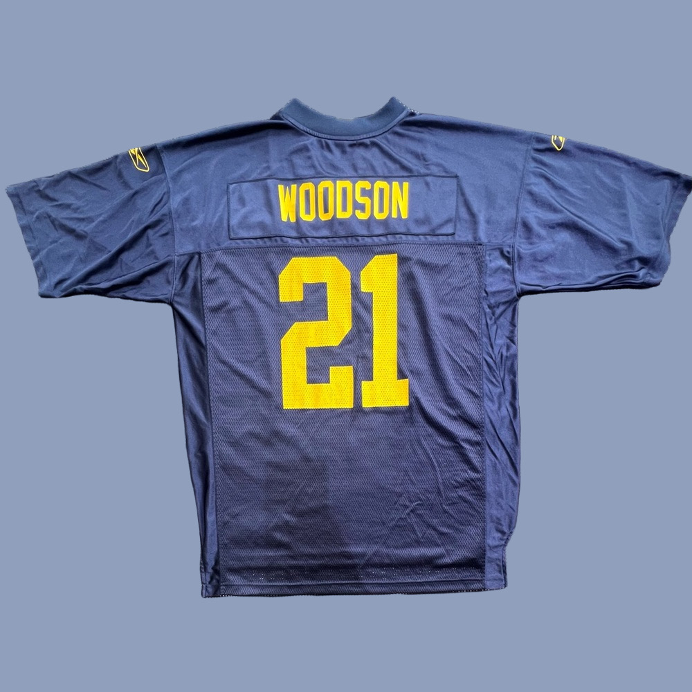 Charles Woodson Green Bay Packers Throwback Reebok On Field Football Jersey